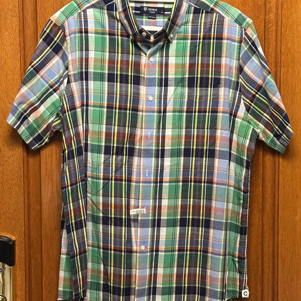 Daniel‎ Cremieux Green and Blue Plaid Casual Shirt